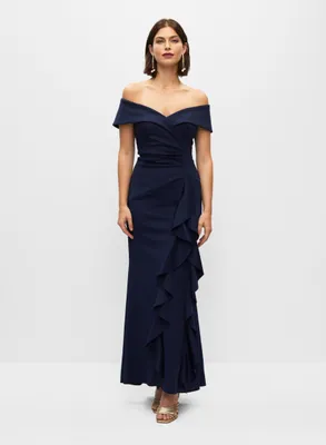 Off The Shoulder Ruffle Gown