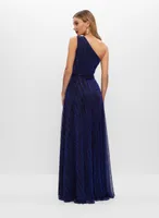 One Shoulder High Slit Gown
