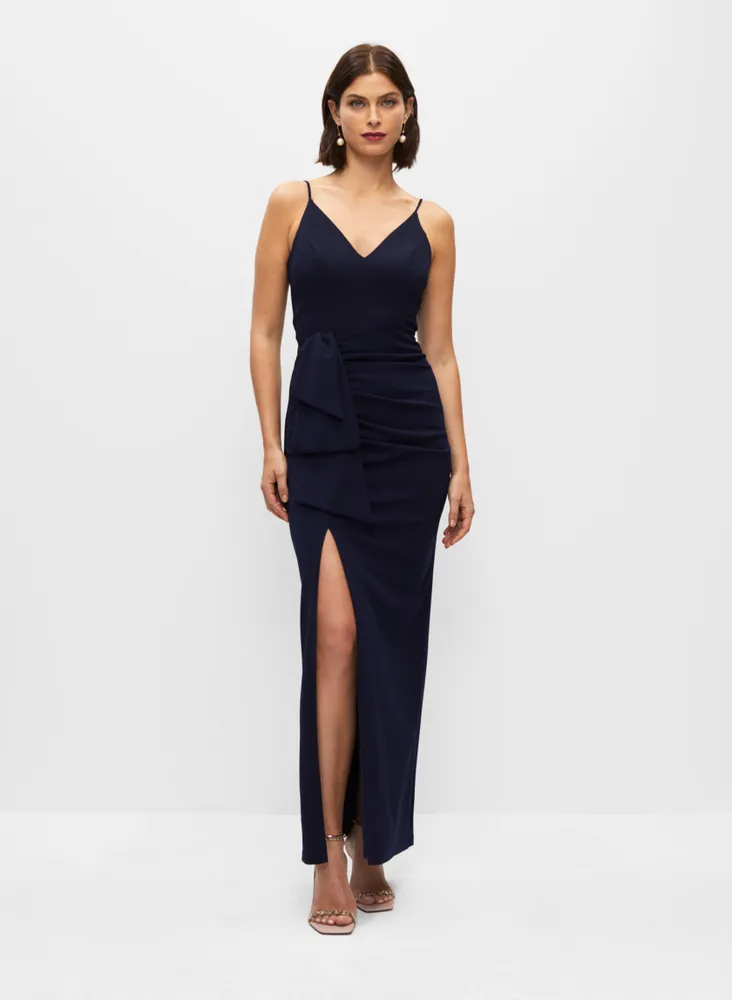 Melanie Spaghetti Strap Formal Bridesmaids Dress in Navy - Formal Dresses  For Sale