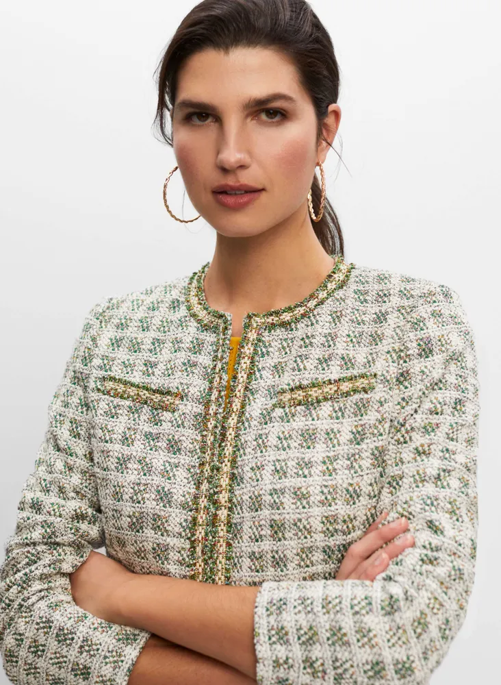 Melanie Lyne Button Detail Bouclé Jacket