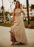 Sequin Bodice & Satin Skirt Gown