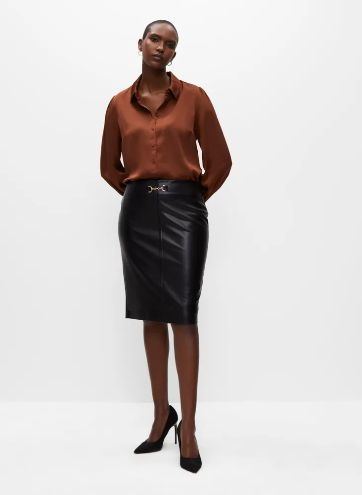 Melanie Lyne Vegan Leather Skirt