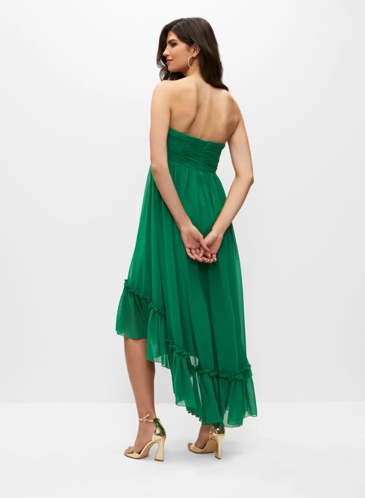 Melanie Lyne Sequin Top Asymmetric Gown