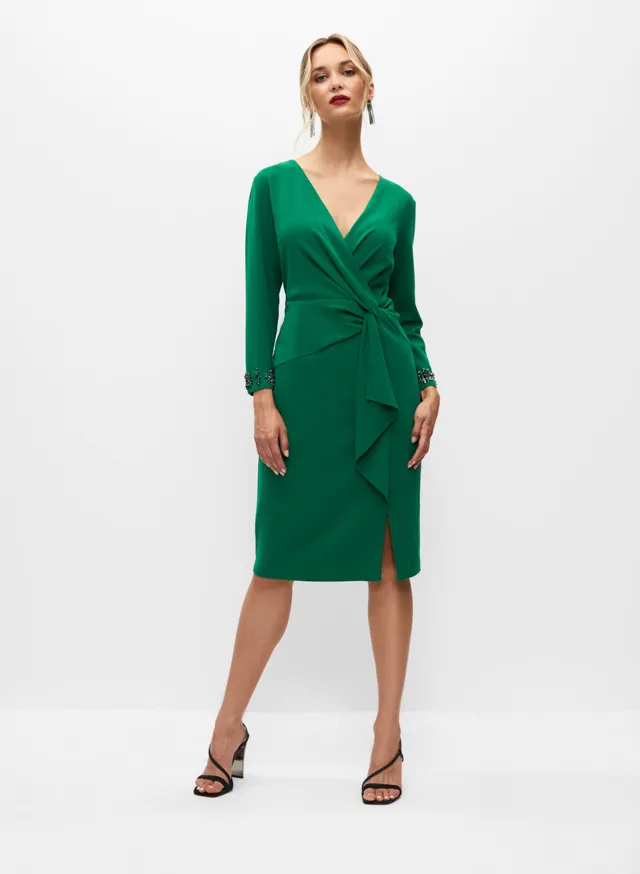 Melanie Lyne Jewel Trim Flounce Dress