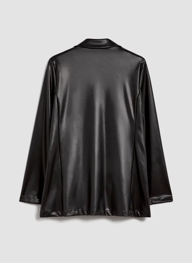 Joseph Ribkoff - Button Detail Vegan Leather Jacket