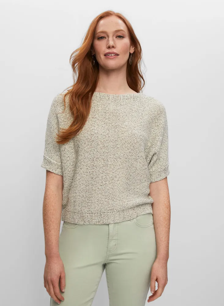 ELBOW SLEEVE POINTELLE SWEATER