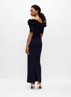 Ruffle Off The Shoulder Gown