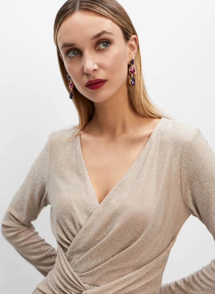 Joseph Ribkoff - V-Neck Shimmer Dress