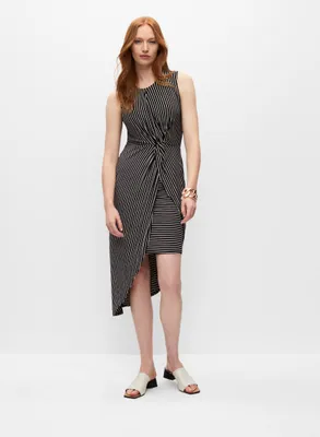Asymmetrical Stripe Print Dress