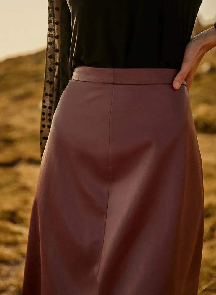 Melanie Lyne Vegan Leather Skirt