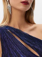 One Shoulder High Slit Gown