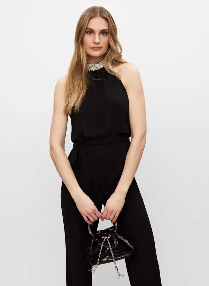 Melanie Lyne Jewel Neck Chiffon Cocktail Dress