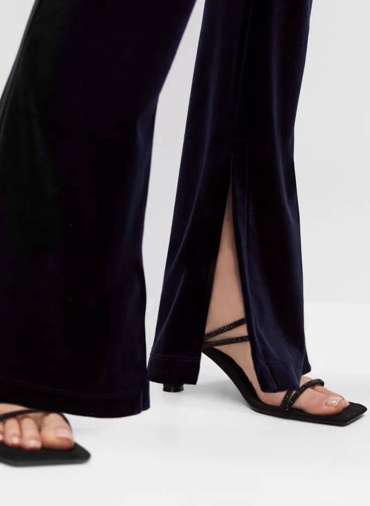 Pull-On Velvet Wide Leg Pant