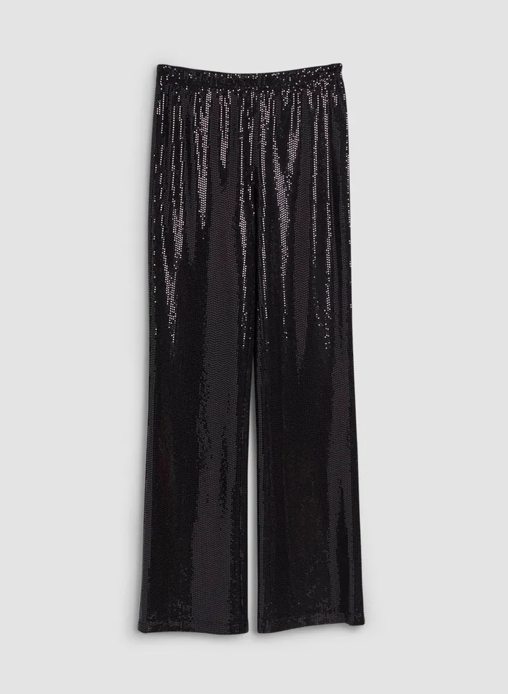 PLEATED SEQUIN PANTS, 40% OFF