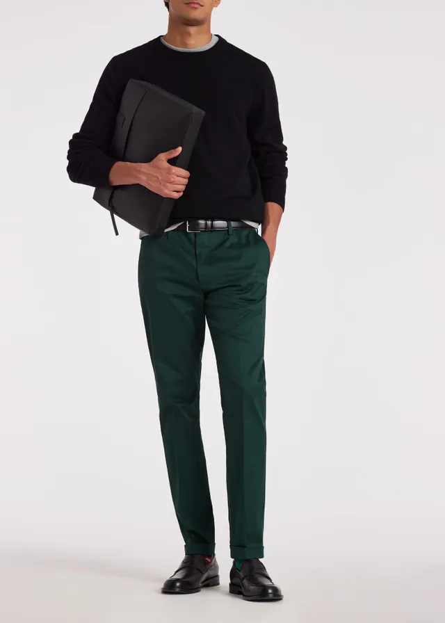 Paul Smith Slim-Fit Dark Green Stretch-Cotton Chinos