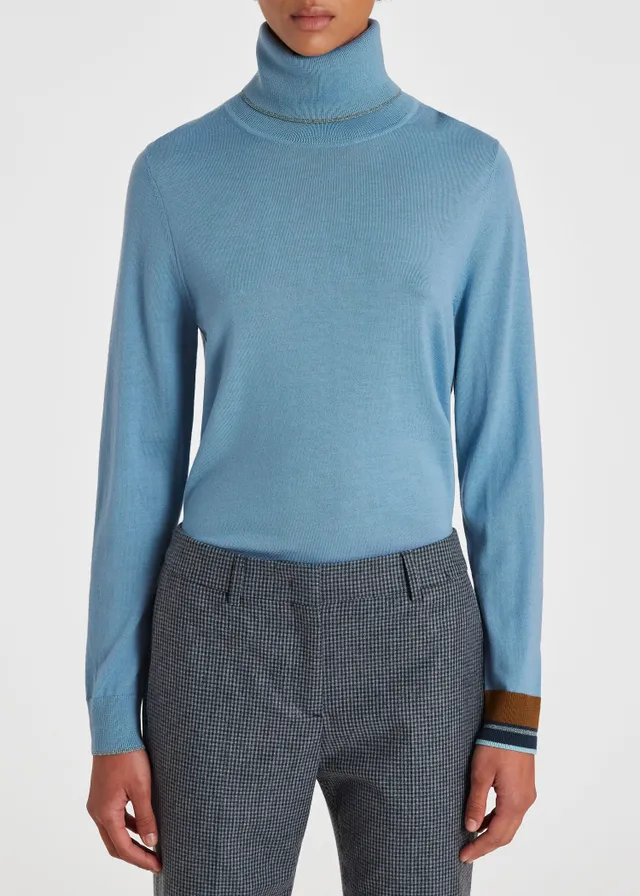 Davida Cashmere CHUNKY ROLL NECK - Jumper - blue fog/blue 