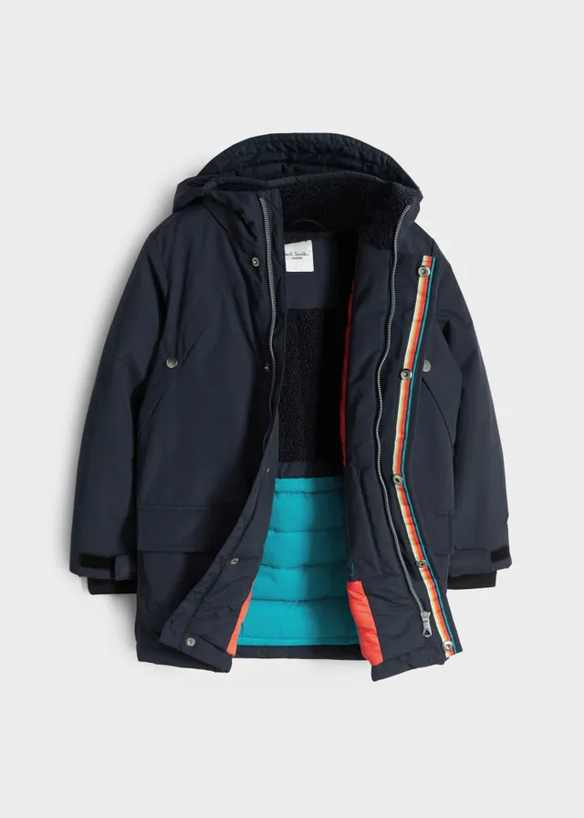 Paul Smith 2-13 Years Shower Resistant Padded Longline Coat