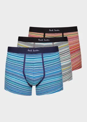 Organic Briefs Teal blue / White Stripes 