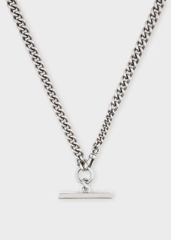 Topshop t bar chunky chain necklace in silver | ASOS
