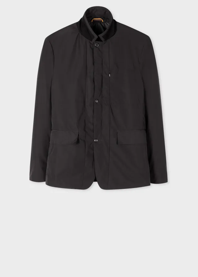 PS Paul Smith Black Mixed Media Wadded Jacket