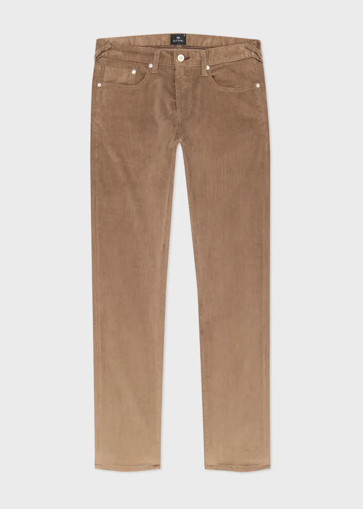 Paul Smith Slim Corduroy Straight-leg Trousers In Blue | ModeSens