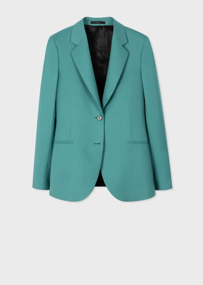 Paul Smith Women's A Suit To Travel - Teal Wool Two-Button Blazer