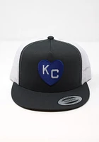 Charcoal Rally Kansas City Monarchs Heart KC Trucker Adjustable Hat