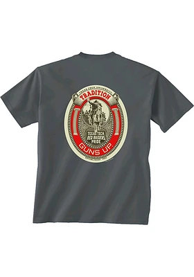 Texas Tech Red Raiders Charcoal Oval Inset Short Sleeve T Shirt