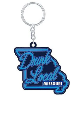 Missouri Drink Local Keychain - Blue