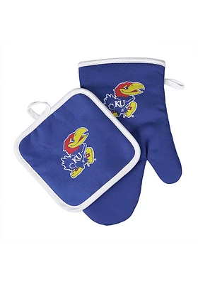 Kansas Jayhawks Pot Holder Set BBQ Grill Mitt