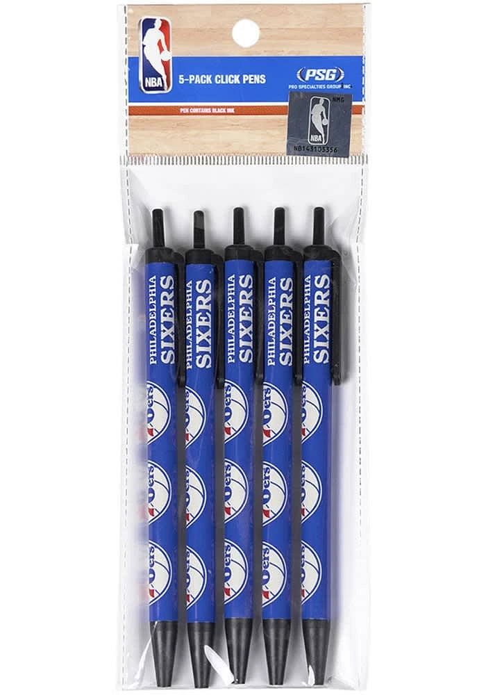 Philadelphia 76ers 5 Pack Pen Set - Blue