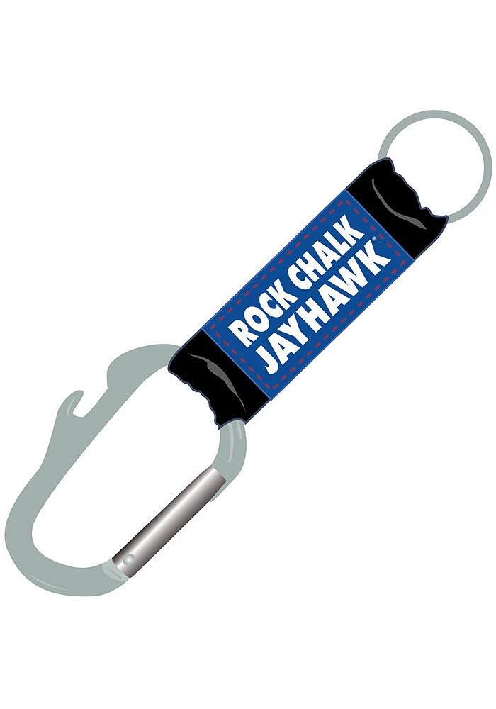Kansas Jayhawks Slogan Carabiner Keychain - Blue