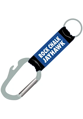 Kansas Jayhawks Slogan Carabiner Keychain - Blue