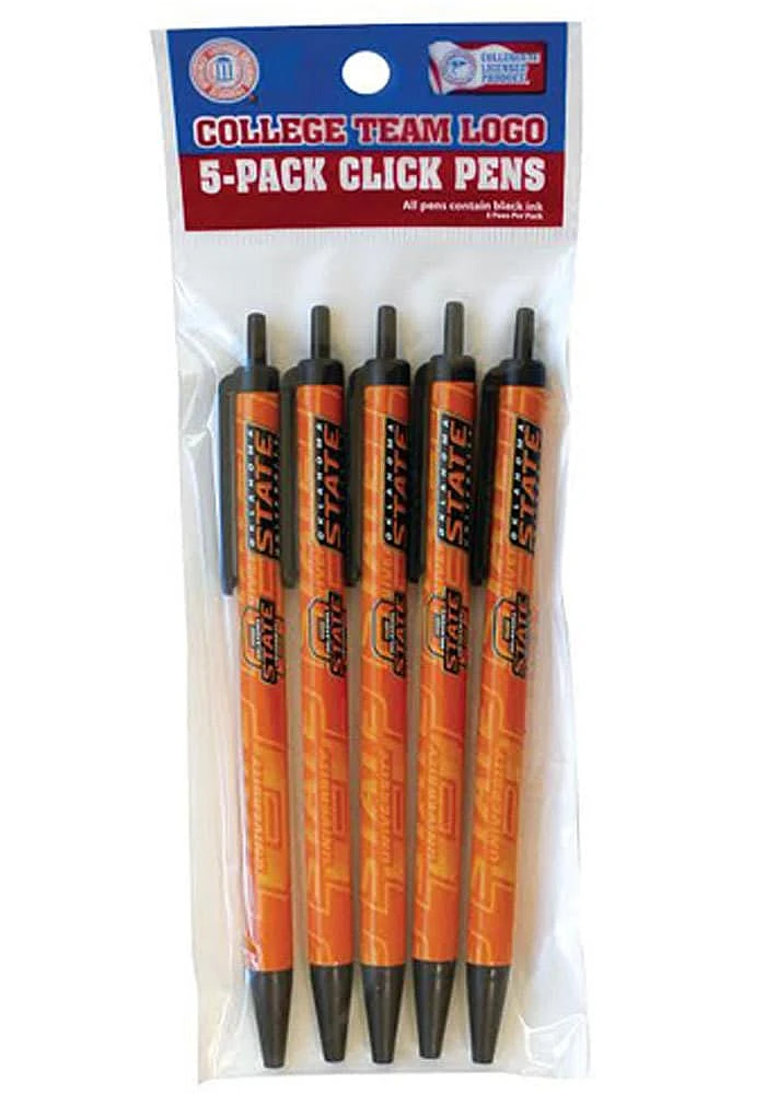 Oklahoma State Cowboys 5pk Click Pen Set - Orange