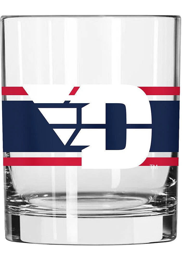 Dayton Flyers 14oz Stripe Rock Glass