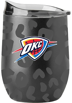 Oklahoma City Thunder 16oz Leopard Powder Coat Stainless Steel Stemless - Black
