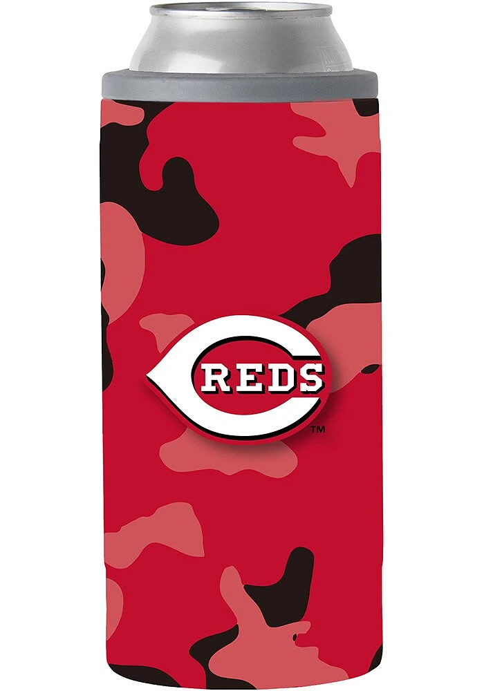 Cincinnati Reds 12oz SS Camo Slim Stainless Steel Coolie