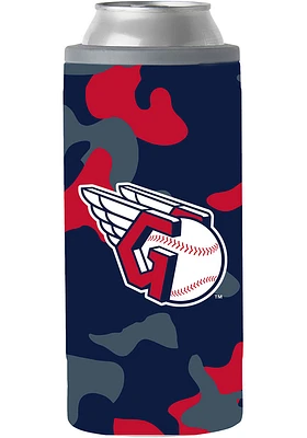 Logo Brands Cleveland Guardians 12oz SS Camo Slim Stainless Steel Coolie