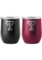 Texas Tech Red Raiders Yours and Mine Etch Powdercoat Stainless Steel Stemless - Black