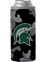 Logo Brands Michigan State Spartans Black Camo 12oz Slim Can Stainless Steel Coolie