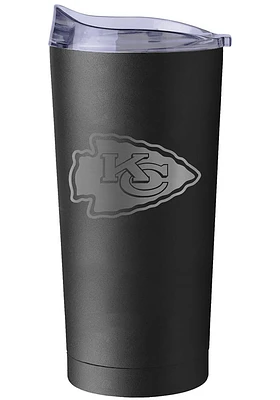 Logo Brands Kansas City Chiefs 20oz Black Powder Coat Stainless Steel Tumbler - Black