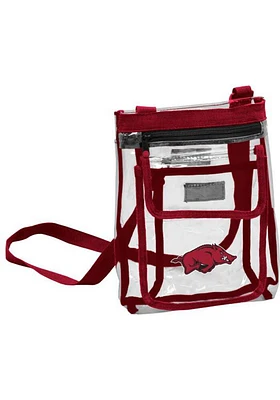 Logo Brands Arkansas Razorbacks White Crossbody Clear Bag