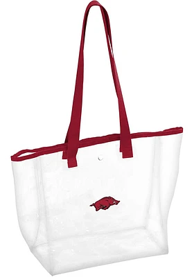 Logo Brands Arkansas Razorbacks White Tote Stadium Clear Bag