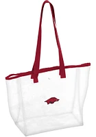 Logo Brands Arkansas Razorbacks White Tote Stadium Clear Bag