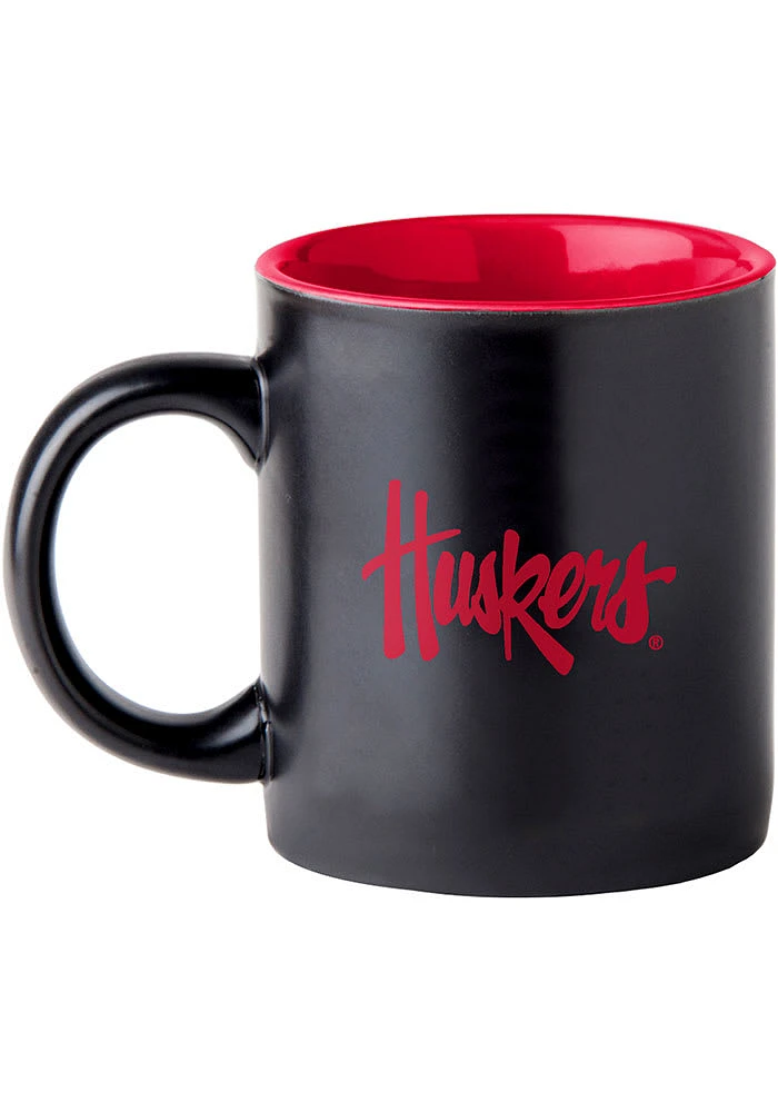 Nebraska Cornhuskers 14oz Black Matte Ceramic Mug -