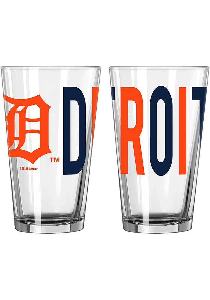 Detroit Tigers 16oz Overtime Pint Glass - Black