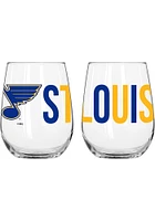 St Louis Blues 16oz Overtime Stemless Wine Glass - Blue