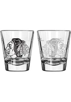 Chicago Blackhawks 2oz Satin Etch Shot Glass