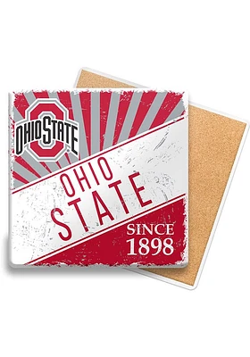 Ohio State Buckeyes Burst Stone Coaster - Red