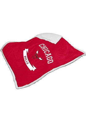 Chicago Bulls Printed Logo Sherpa Fleece Blanket - Red